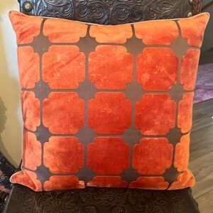 Velvet and linen pillow